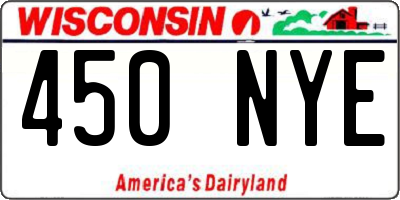 WI license plate 450NYE