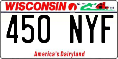 WI license plate 450NYF