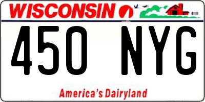 WI license plate 450NYG