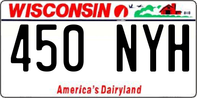 WI license plate 450NYH