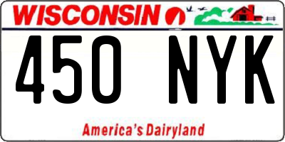 WI license plate 450NYK