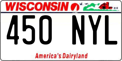 WI license plate 450NYL