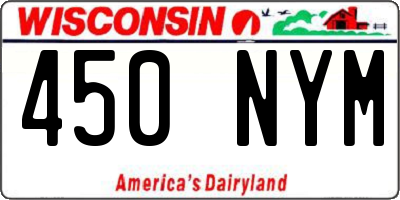 WI license plate 450NYM