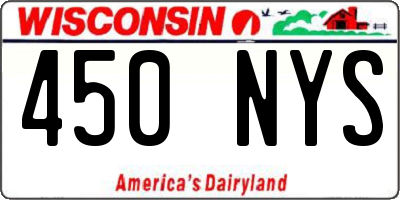 WI license plate 450NYS