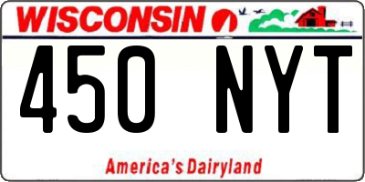 WI license plate 450NYT