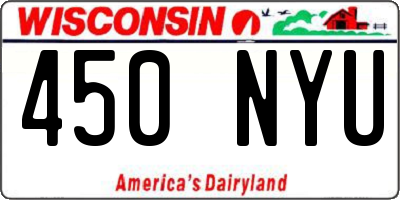 WI license plate 450NYU