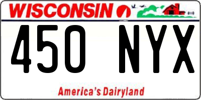 WI license plate 450NYX