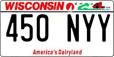 WI license plate 450NYY