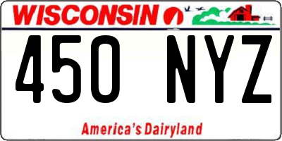 WI license plate 450NYZ