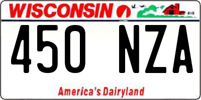 WI license plate 450NZA