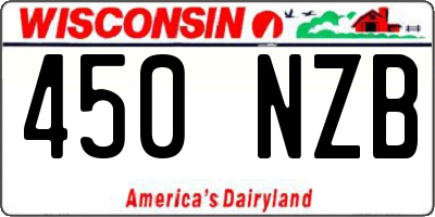 WI license plate 450NZB