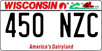 WI license plate 450NZC