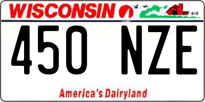 WI license plate 450NZE
