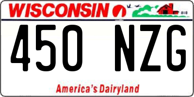WI license plate 450NZG
