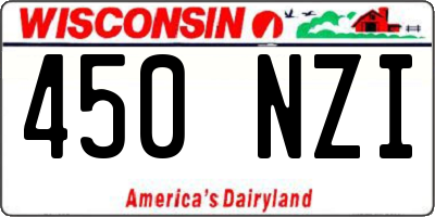 WI license plate 450NZI