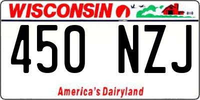 WI license plate 450NZJ