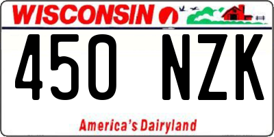 WI license plate 450NZK