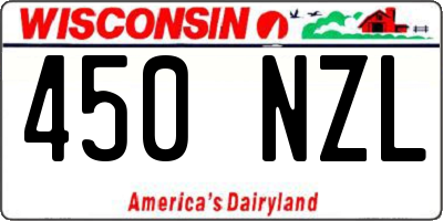 WI license plate 450NZL