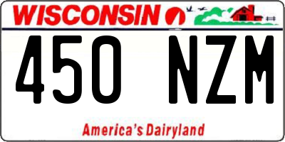 WI license plate 450NZM
