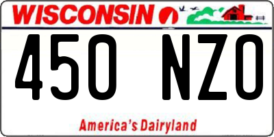 WI license plate 450NZO