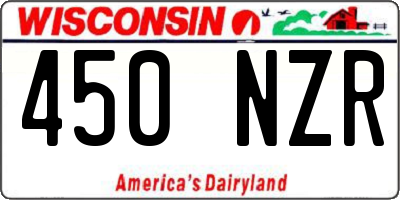 WI license plate 450NZR