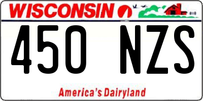 WI license plate 450NZS