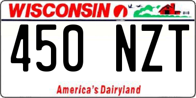 WI license plate 450NZT