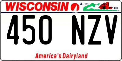 WI license plate 450NZV