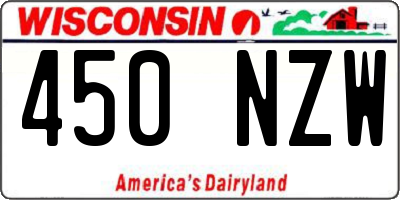 WI license plate 450NZW