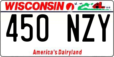 WI license plate 450NZY