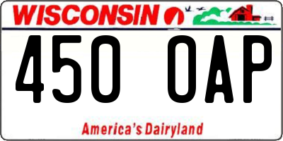 WI license plate 450OAP