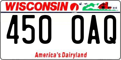 WI license plate 450OAQ
