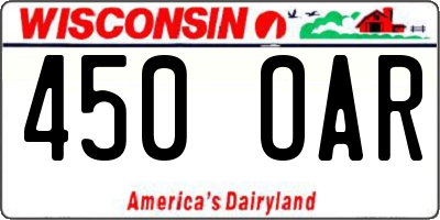 WI license plate 450OAR