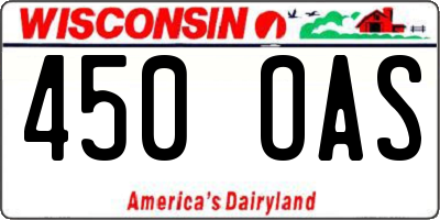 WI license plate 450OAS