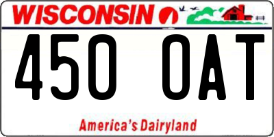 WI license plate 450OAT
