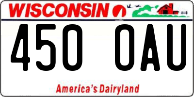 WI license plate 450OAU