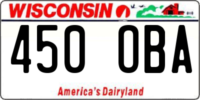 WI license plate 450OBA
