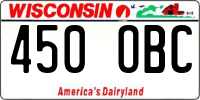 WI license plate 450OBC