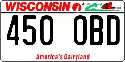 WI license plate 450OBD