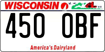 WI license plate 450OBF