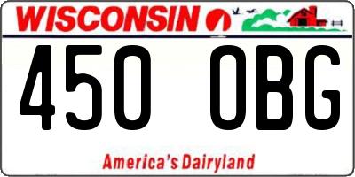 WI license plate 450OBG