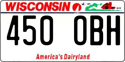 WI license plate 450OBH