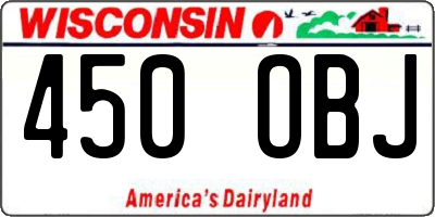 WI license plate 450OBJ