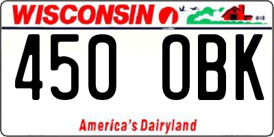 WI license plate 450OBK