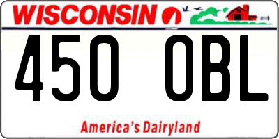 WI license plate 450OBL