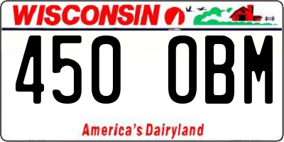 WI license plate 450OBM