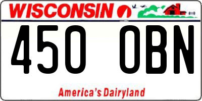 WI license plate 450OBN