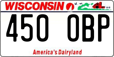 WI license plate 450OBP