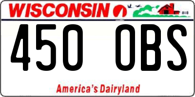 WI license plate 450OBS