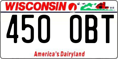 WI license plate 450OBT